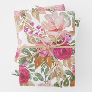 Weiche Pastelfeder-Bouquet aus Blume Geschenkpapier Set