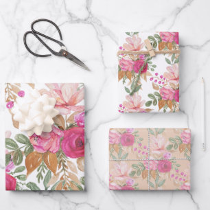 Weiche Pastelfeder-Bouquet aus Blume Geschenkpapier Set