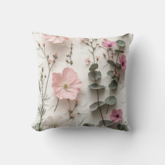 Weiche Pastell-Blumen-Eukalyptus-Natur-Kunst-Kisse Kissen