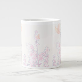 Weiche Pastell-Blumen- und Schmetterlings-Riesen-T Jumbo-Tasse