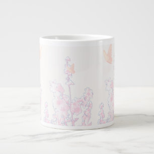 Weiche Pastell-Blumen- und Schmetterlings-Riesen-T Jumbo-Tasse