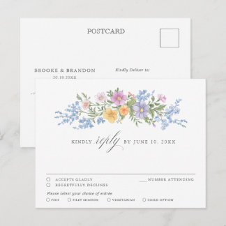 Weiche Pastell-Ornamentale Frühlingsgarten-Blumen Postkarte