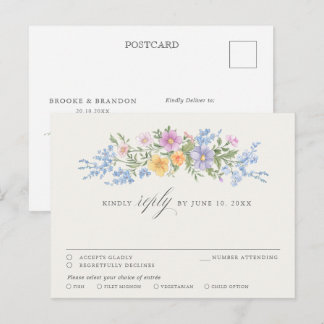Weiche Pastell-Ornamentale Frühlingsgarten-Blumen Postkarte