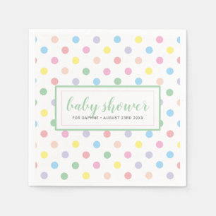 Weiche Pastell-Polka-Punkte Baby Shower Papier Serviette