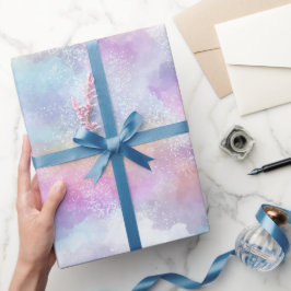 Weiche Pastell-Regenbogen-Holografische Glitter-Mu Geschenkpapier