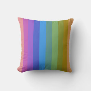 Weiche Pastell-Regenbogen-Vertikalstreifen Kissen