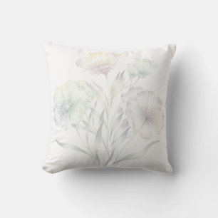 Weiche Pastell-Wildblumen Aquarell Grazie Kissen