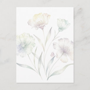 Weiche Pastell-Wildblumen Aquarell Grazie Postkarte