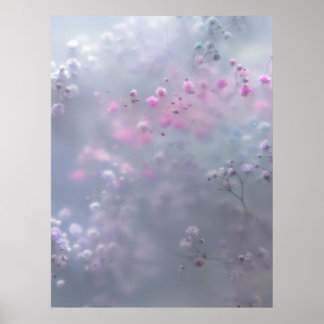 Weiche Pastellblumen in träumerischer Unschärfe Poster