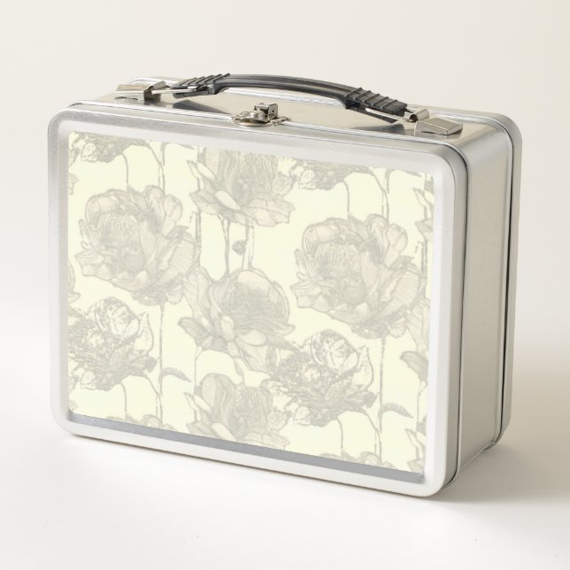 Weiche Pastellblumen Metall Brotdose (Vorderseite)