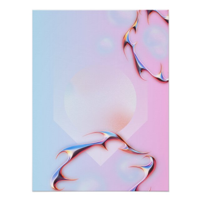 "Weiche Pastelle & Chrome"-Dekoration Poster (Vorderseite)