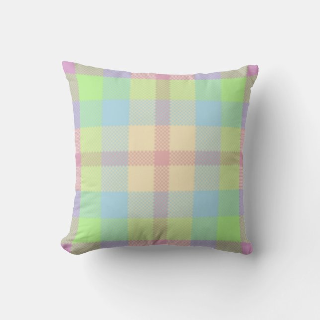 Weiche Pastelle Tartan Cushion Kissen (Vorderseite)