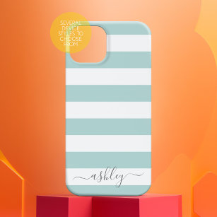 Weiche Pastellfarben, Aquamarin, Streifen, Muster  Case-Mate iPhone 14 Hülle