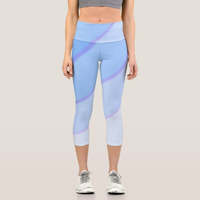 Weiche Pastellfarben Blau Capri Leggings (Vorderseite)