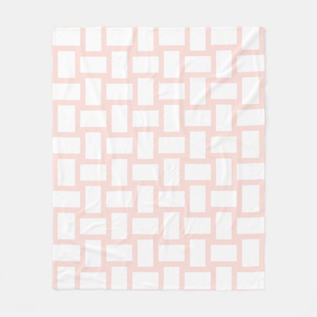 Weiche Pastellfarben Pink & White Weave Design Fleecedecke (Vorderseite)