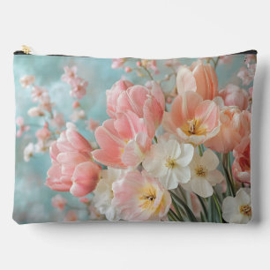 Weiche, pastellfarbene Frühlingsblumen Design Deli Zubehörtasche