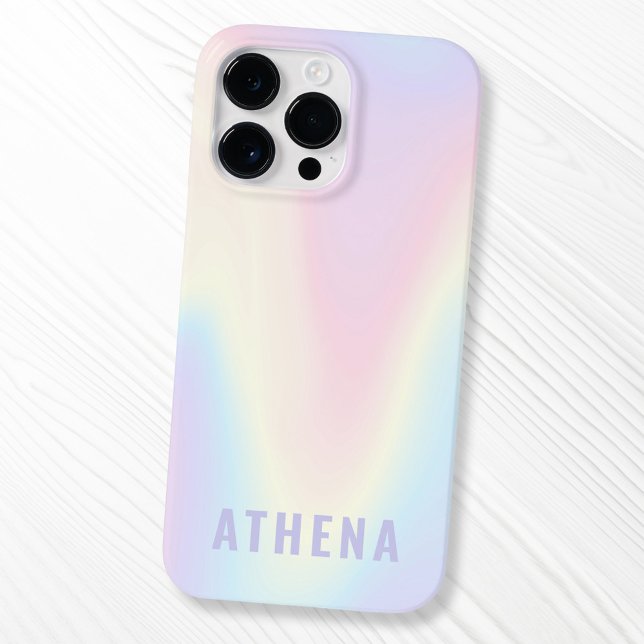 Weiche pastellfarbene Regenbogenbezeichnung modern Case-Mate iPhone Hülle (Soft pastel rainbow name trendy modern minimal Case-Mate iPhone case
)