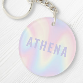 Weiche pastellfarbene Regenbogenbezeichnung modern Schlüsselanhänger