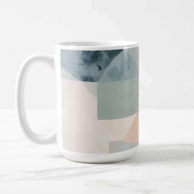 Weiche, pastellige Geometrie - Abstrakte moderne K Kaffeetasse (Links)
