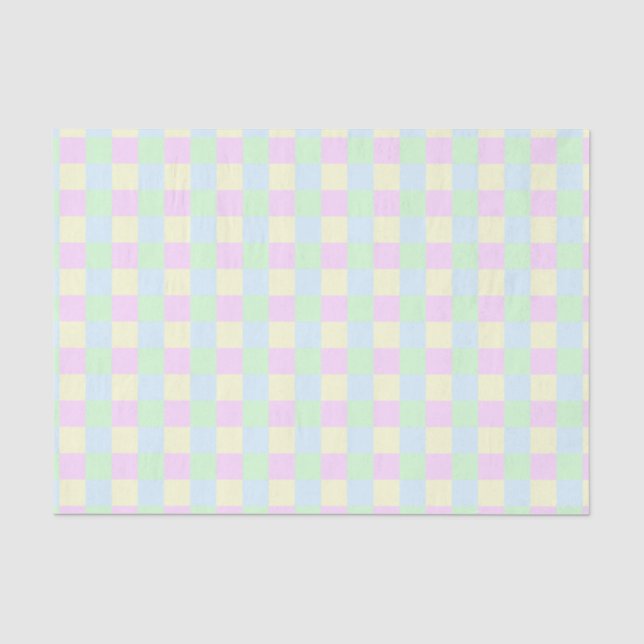 Weiche Pastellquadrate Muster Seidenpapier (Vorderseite)