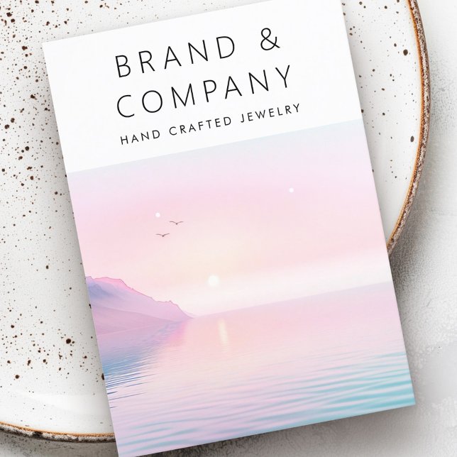 Weiche Pastellsonne mit Vogelohrkarte Visitenkarte (Soft pastel sunrise with birds earring card)