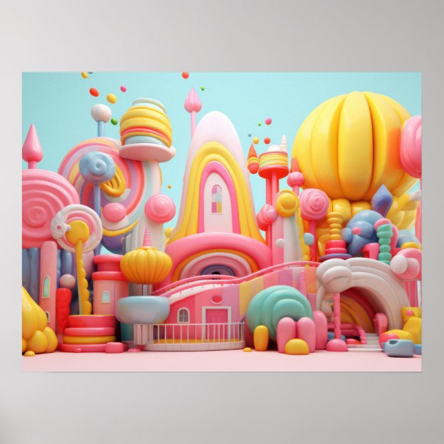 Weiche Pastellstruktur, abgerundete Formen Poster (Vorne)