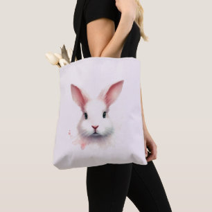 Weiche Pasteten: Pink Bunny Tote Bag
