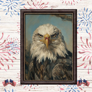 Weiche patriotische Weißkopfseeadler-Porträtkunst Poster