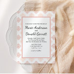 Weiche Peachy Blush Damask Einladung<br><div class="desc">Weiche,  peachische Farbtöne verleihen Ihrem Schreibtisch eine romantische Touch. Personalisieren Sie unsere großartige Schreibwaren mit Ihren Veranstaltungsdetails einfach und schnell,  einfach den Knopf anpassen. Die Koordinierung der Rückseite ist inbegriffen. In unserem Zazzle-Shop finden Sie passende Artikel,  um Ihre Veranstaltungskollektion abzuschließen!</div>