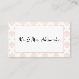 Weiche Peachy Blush Damask Platzkarte
