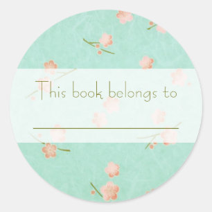 Weiche Petals Peach & Aqua Runder Aufkleber