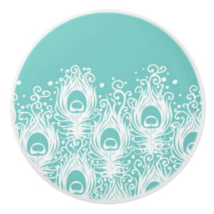 Weiche Pfaufedern Keramikknauf