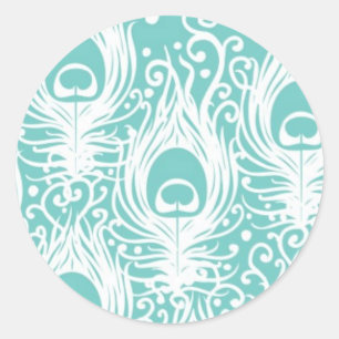 Weiche Pfaufedern Runder Aufkleber