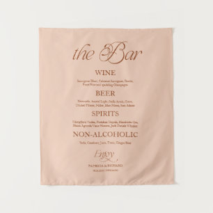 Weiche Pfirsich-Minimalist "The Bar" Hochzeitsschi Wandteppich