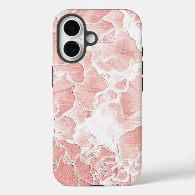 Weiche Pfirsich- und rosa Blumen-Handyhülle Case-Mate iPhone Hülle (Rückseite)