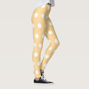 Weiche Pfirsich und weißes Polka Dot Pattern Girl  Leggings