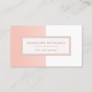 Weiche Pfirsichfarben und weißer Farbblock Visitenkarte