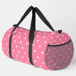 Weiche Pink- und Weißpolka-Punkte Duffle Bag
