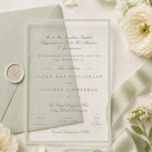 Weiche Pistazienfarbene Hochzeitseinladung im Acry