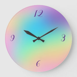 Weiche Prismatische Pastelle Gradient Clock Große Wanduhr