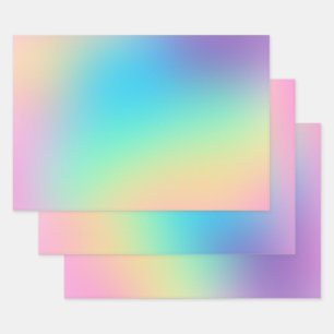 Weiche Prismatische Pastelle Gradient Geschenkpapier Set