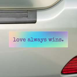 Weiche Prismatische Regenbogenfarben "Liebe gewinn Autoaufkleber