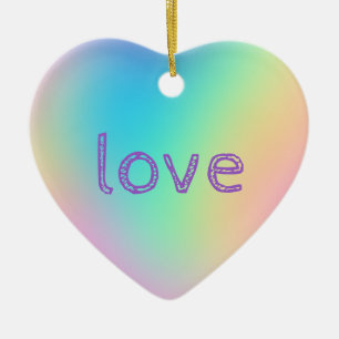 Weiche Prismatische Regenbogenfarben "LIEBE" Keramik Ornament