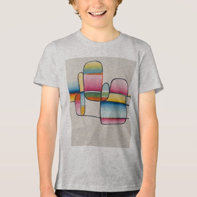 Weiche Quadrate und glückliche Linien Tri-Blend Shirt (Vorderseite)