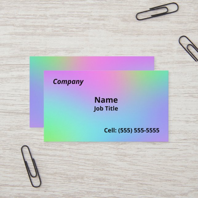 Weiche Rainbow-Gradient-Visitenkarten Visitenkarte (Vorderseite/Rückseite Beispiel)
