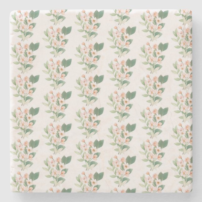 Weiche Retro-Blumenanordnung  Steinuntersetzer (Vorderseite)