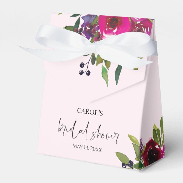 Weiche rosa Aquarell-Blumen-Geschenkbox Geschenkschachtel (Vorderseite)
