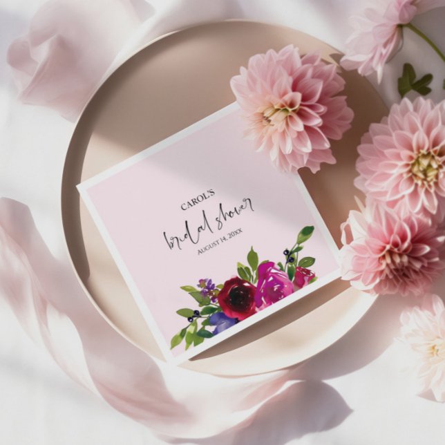 Weiche rosa Aquarell-Blumen-Papier-Serviette Serviette (Von Creator hochgeladen)