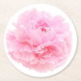 weiche rosa Blätter Runder Pappuntersetzer