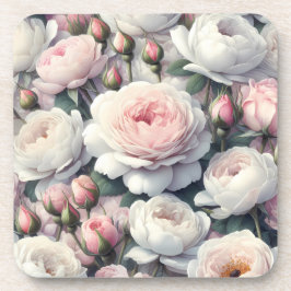 Weiche rosa Blumen-Kork-Untersetzer-Set aus 6 Stüc Getränkeuntersetzer